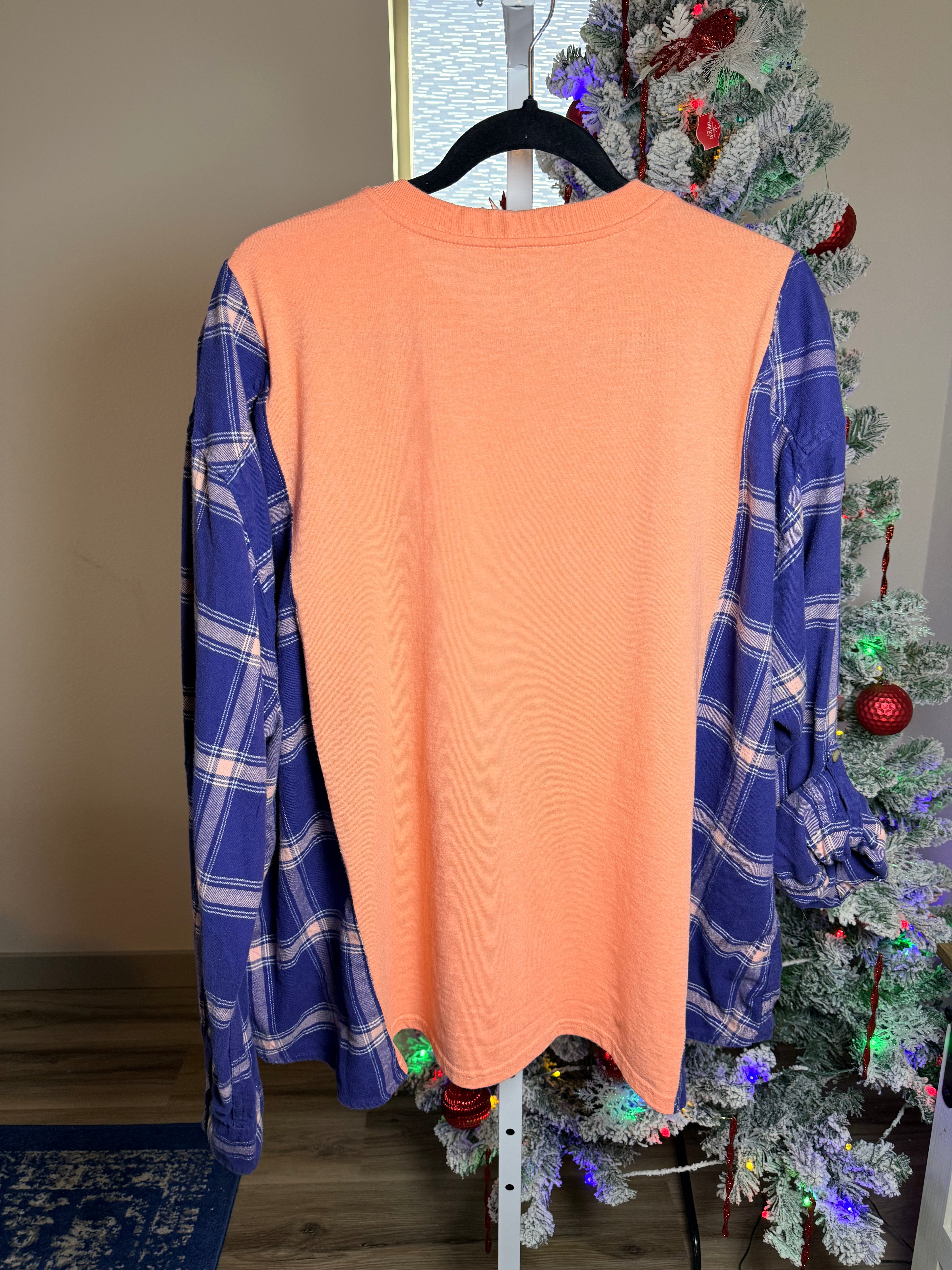 Carhartt flannel Coral - Upcycled Hoodie – One-of-a-Kind & Sustainably Made