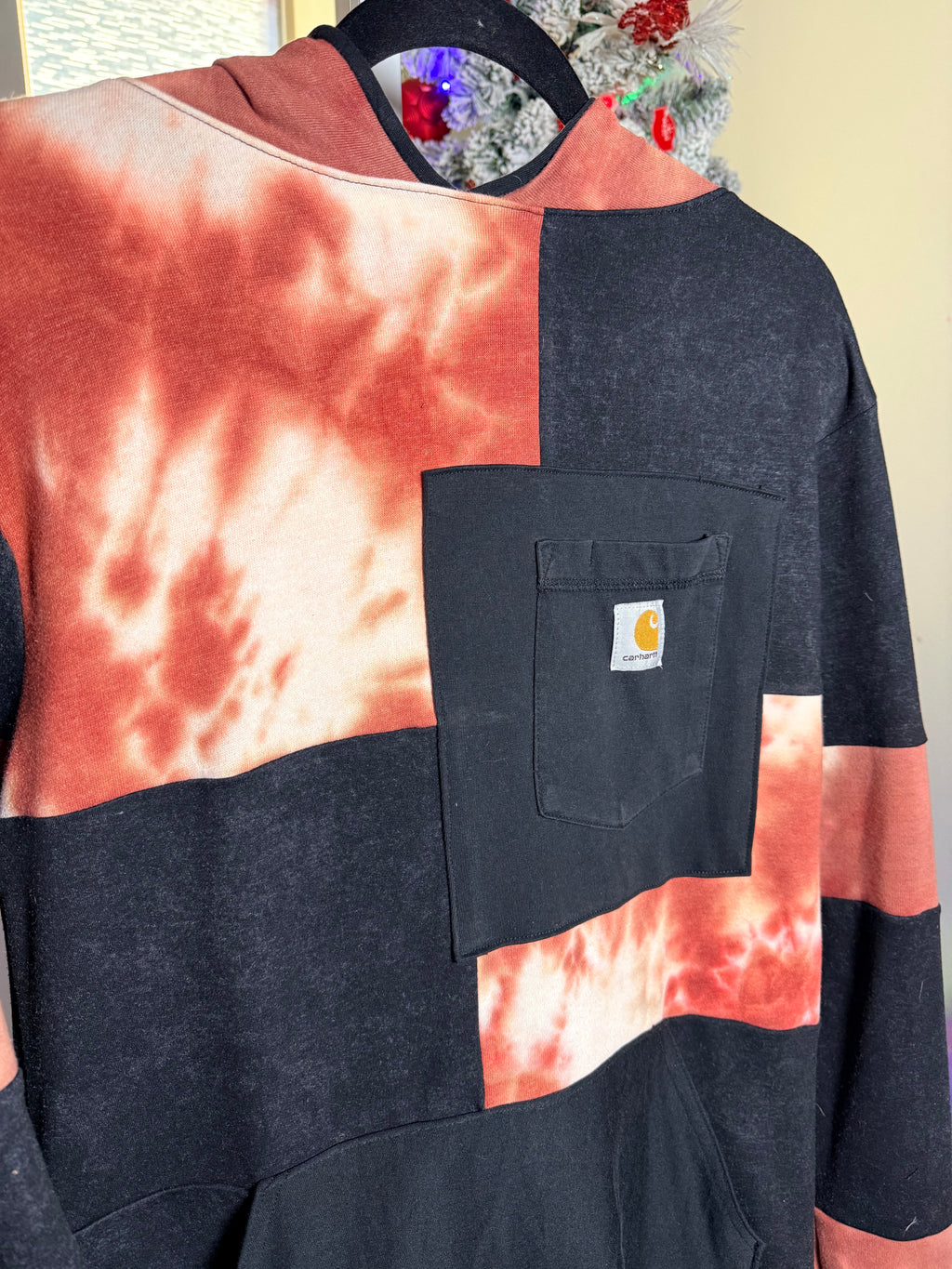 Carhartt Black and Rusted Red - Upcycled Hoodie – One-of-a-Kind & Sustainably Made