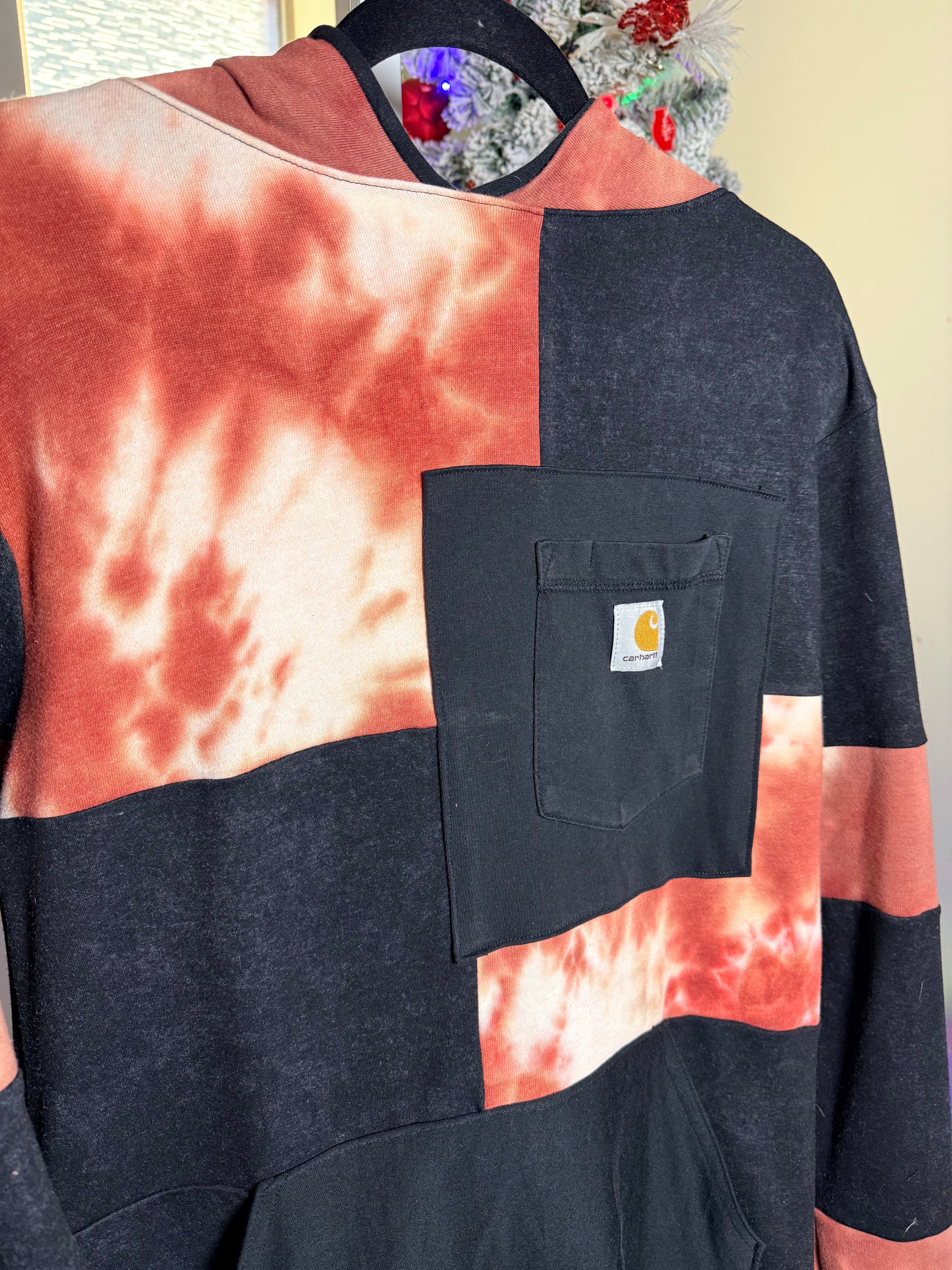 Carhartt Black and Rusted Red - Upcycled Hoodie – One-of-a-Kind & Sustainably Made