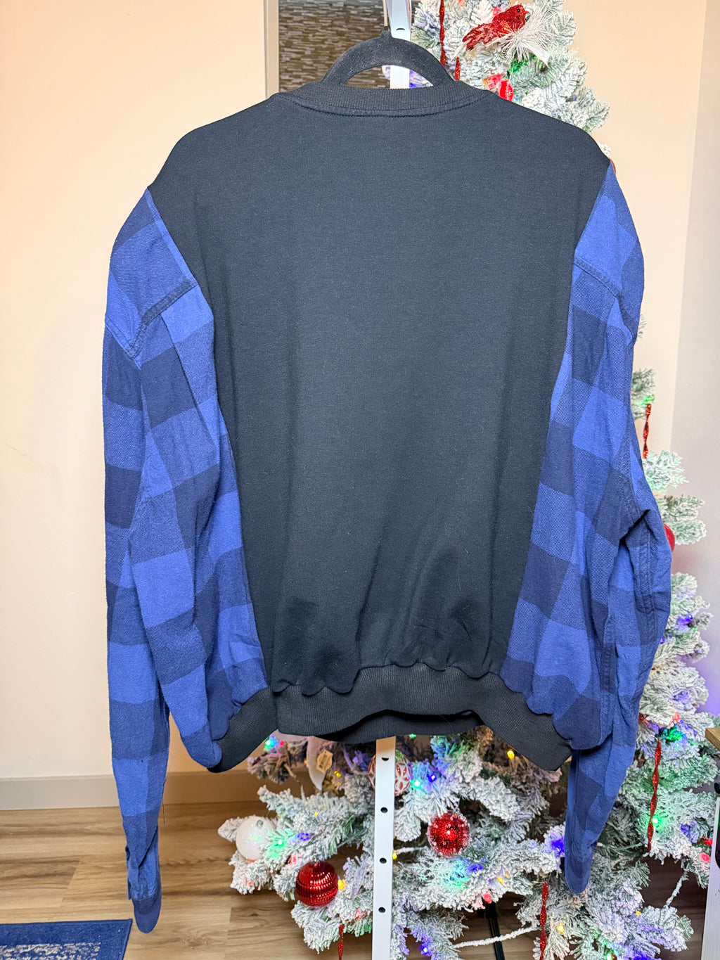 Mom Era flannel- Upcycled Hoodie – One-of-a-Kind & Sustainably Made