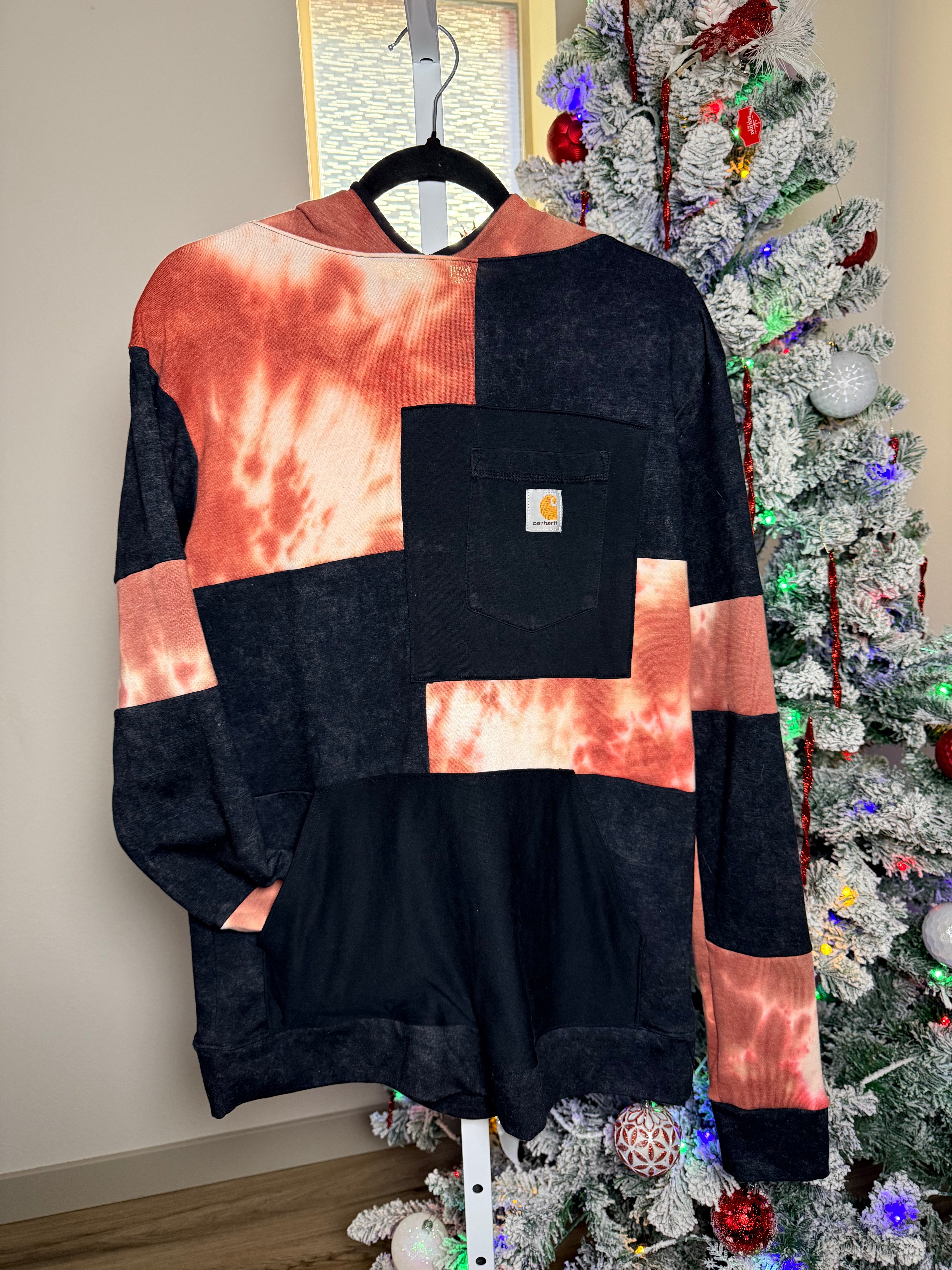 Carhartt Black and Rusted Red - Upcycled Hoodie – One-of-a-Kind & Sustainably Made